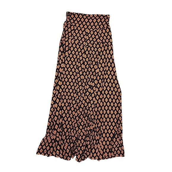 Maeve Anthropologie Madiana Knit Maxi Skirt Women Size XS Black Orange Diamond - Picture 2 of 11
